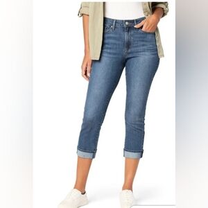 Cropped Jeans With Cuff. Size 10